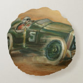 Ethanのハープ奏者によるフランス語グランプリRacecar ラウンドクッション (裏面)