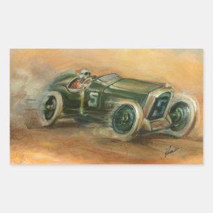 Ethanのハープ奏者によるフランス語グランプリRacecar 長方形シール