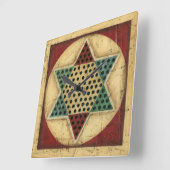 Ethanのハープ奏者によるヴィンテージの中国のなチェッカーボード スクエア壁時計 (傾斜)