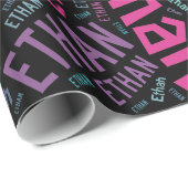 ETHAN名 – 文字デザイン背景の変更 ラッピングペーパー (ロールコーナー)