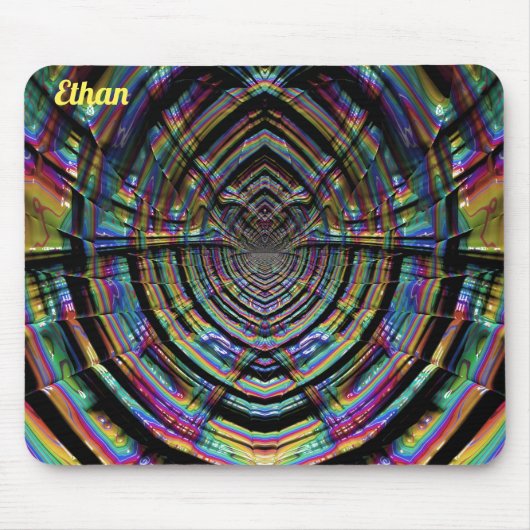 ETHAN ~ 多彩な色彩のフラクタルパターン マウスパッド (正面)