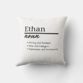 Ethan、Boy パーソナライズされた Name Definition クッション (裏面)