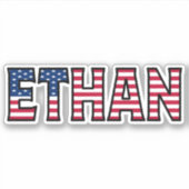 Ethan Name Vorname USA Sticker Stickerset シール (正面)