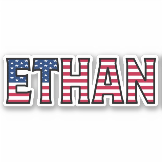 Ethan Name Vorname USA Sticker Stickerset シール (正面)