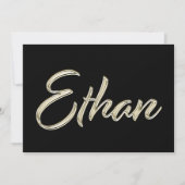 Ethan Name white gold Handwriting Karte カード (正面)