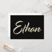 Ethan Name white gold Handwriting Karte カード (正面/裏面インサイチュ)