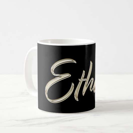 Ethan Name whitegold Tasse Teetasse Kaffeetasse コーヒーマグカップ (正面左)