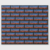 Ethan Vorname Name Graffiti blue orange ラッピングペーパー (フラット)