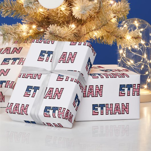 Ethan Vorname Name USA US Geschenkpapier Papier ラッピングペーパー (クリスマス)