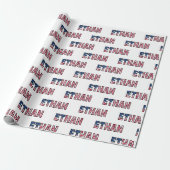 Ethan Vorname Name USA US Geschenkpapier Papier ラッピングペーパー (アンロールド)