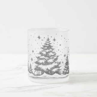 Etherealインクインプレッション：インクラインのクリスマスガラス フロストグラスマグカップ