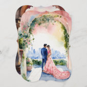 Etherealインディアン結婚の「水彩平板カード」 (正面/裏面)