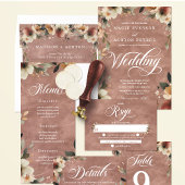 Etherealエレガンスローズウッドピンクウォーター結婚カラー 招待状