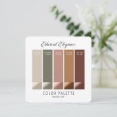 Etherealエレガンス秋の結婚式カラーパレットカード 招待状 (スタンド正面)