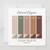 Etherealエレガンス秋の結婚式カラーパレットカード 招待状 (正面)