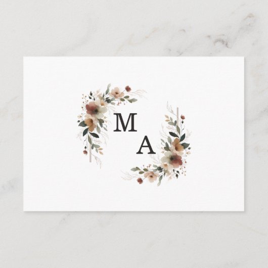 Etherealエレガンス結婚フローラのウェブサイトQRコード エンクロージャーカード (裏面)