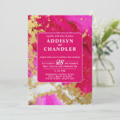 Etherealエレガンス：ホットピンクインスパイアグア結婚ス 招待状 (スタンド正面)