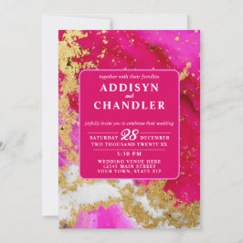 Etherealエレガンス：ホットピンクインスパイアグア結婚ス 招待状