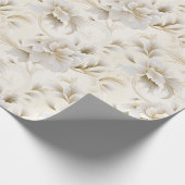 Etherealエレガンス:白とアイボリーの結婚式の花 ラッピングペーパー (角)