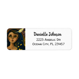 Etherealエンチャントアンゲリックガール抽象芸術アイアート ラベル