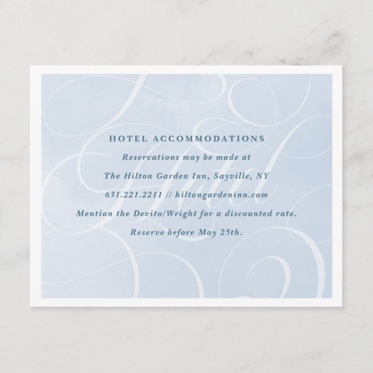 Etherealクラウドブルースカイスクリプトウォーターカラーホテル エンクロージャーカード (正面)