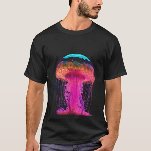 Etherealクラゲの輝き – 海洋生物👕 tシャツ (正面)