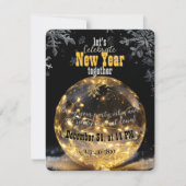 Etherealクリスタルオルブゴールデンフェアリー新しい年 招待状 (正面)