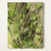 Etherealグリーンブラック金ゴールド抽象芸術インク プランナー手帳 (裏面)