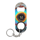 Etherealコズミックアイモノグラム鮮やか抽象芸術アート キーホルダー栓抜き (正面)