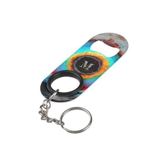 Etherealコズミックアイモノグラム鮮やか抽象芸術アート キーホルダー栓抜き (裏面アングル)