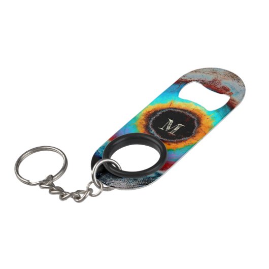 Etherealコズミックアイモノグラム鮮やか抽象芸術アート キーホルダー栓抜き (正面アングル)