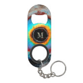 Etherealコズミックアイモノグラム鮮やか抽象芸術アート キーホルダー栓抜き (裏面)