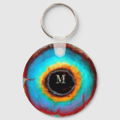Etherealコズミックアイモノグラム鮮やか抽象芸術アート キーホルダー (正面)