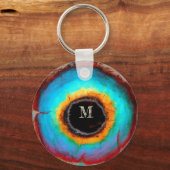 Etherealコズミックアイモノグラム鮮やか抽象芸術アート キーホルダー (正面)