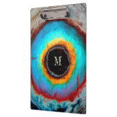 Etherealコズミックアイモノグラム鮮やか抽象芸術アート クリップボード (左)