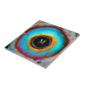 Etherealコズミックアイモノグラム鮮やか抽象芸術アート タイル (側面)