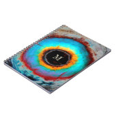 Etherealコズミックアイモノグラム鮮やか抽象芸術アート ノートブック (左側)