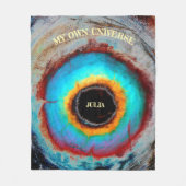 Etherealコズミックアイモノグラム鮮やか抽象芸術アート フリースブランケット (正面)