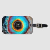 Etherealコズミックアイモノグラム鮮やか抽象芸術アート ラゲッジタグ (正面横)