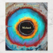 Etherealコズミックアイモノグラム鮮やか抽象芸術アート ワインラベル (シングルラベル)