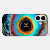 Etherealコズミックアイモノグラム鮮やか抽象芸術アート Case-Mate iPhoneケース (裏面 (横))