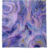 Etherealコットンキャンディマーブルウォーターカラーファンタジー シャワーカーテン (正面)