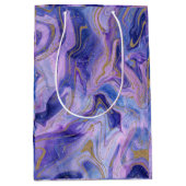 Etherealコットンキャンディマーブルウォーターカラーファンタジー ミディアムペーパーバッグ (正面)