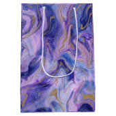 Etherealコットンキャンディマーブルウォーターカラーファンタジー ミディアムペーパーバッグ (裏面)