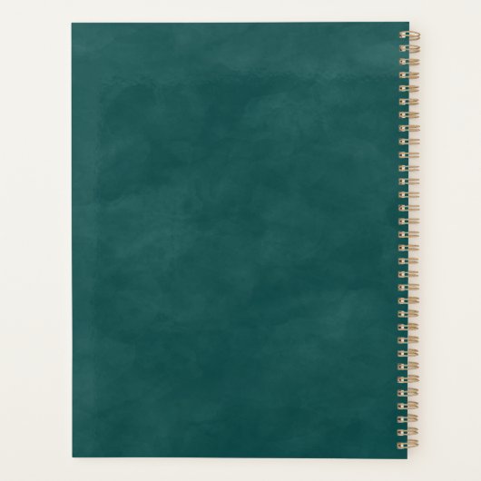 Etherealダークティール(緑がかった色)&銅秋の結婚式計画 プランナー手帳 (裏面)