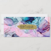 Etherealティール（緑がかった色）ピンクパープルインクイギフト証明書 招待状 (正面)