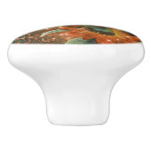 Etherealバター色の《写真》ぼけ味と牡丹のティール(緑がかった色)と桃 セラミックノブ (側面)