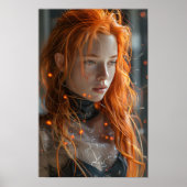 EtherealバトルアクションポーズミッドジャーニーファッションDe ポスター (正面)