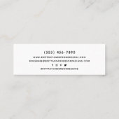 Etherealパープルブラックと金ゴールド抽象芸術 スキニー名刺 (裏面)