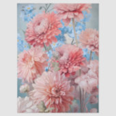 Etherealピンクと青の花のデコページ 薄葉紙 (正面)